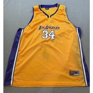 Los‎ Angeles Lakers 34 Basketball Major Team Shaq Jersey 3XL Yellow Purple Men